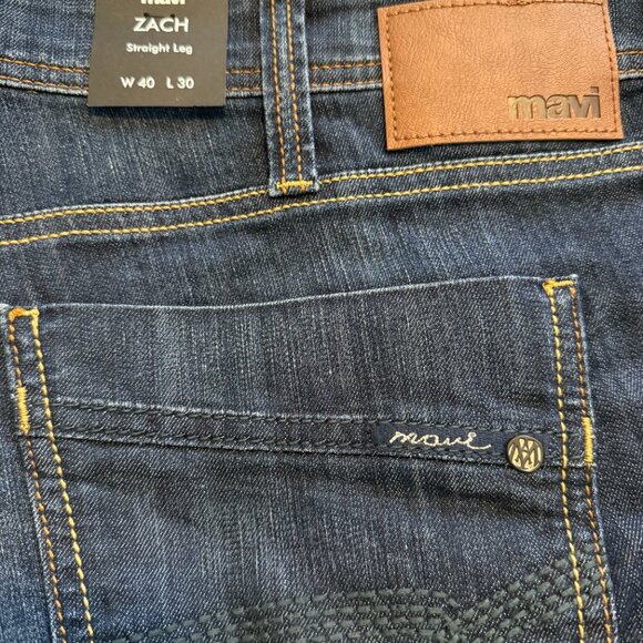 NWT Mavi Jeans Dark Maui Color 5 Pockets Zach Straight Leg Men's 40x30 - Picture 5 of 8